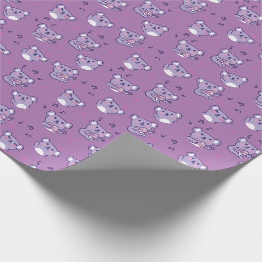 コ ア ラ Koala die gitaar paars speelt Cadeaupapier (Hoek)