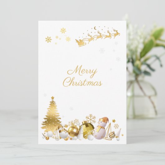 ゴージャス ホワイト×ゴールドのクリスマスカード♡ FEESTDAGENKAART (Staand voorkant)