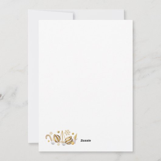 ゴージャス ホワイト×ゴールドのクリスマスカード♡ FEESTDAGENKAART (Achterkant)