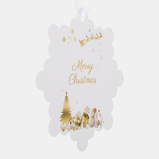 ゴージャス ホワイト×ゴールドのクリスマスカード♡ ORNAMENT KAART (Rechts)