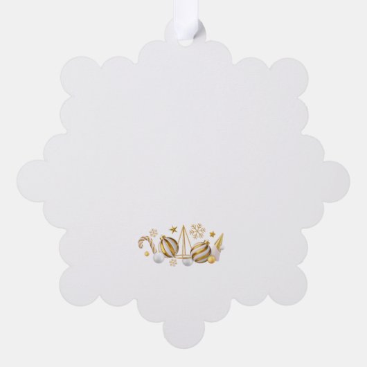 ゴージャス ホワイト×ゴールドのクリスマスカード♡ ORNAMENT KAART (Achterkant)