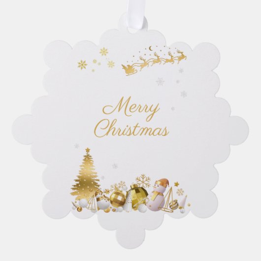 ゴージャス ホワイト×ゴールドのクリスマスカード♡ ORNAMENT KAART (Voorkant)
