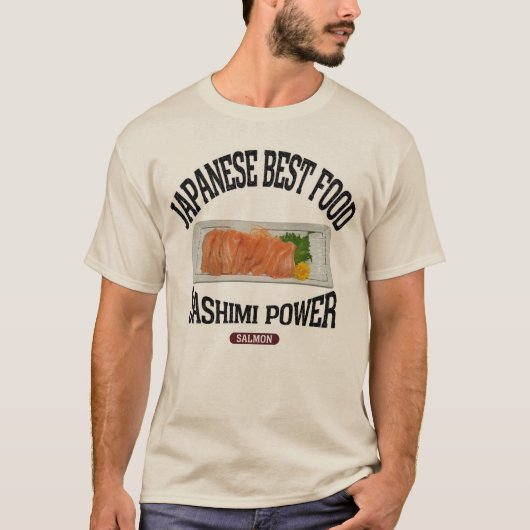 サーモンの刺身(ビンテージ風) T-SHIRT (Voorkant)