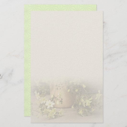 シックで上品なクレマチス・ペトリエイの便箋 BRIEFPAPIER (Voorkant / Achterkant)