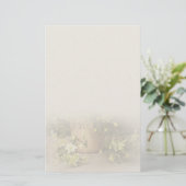 シックで上品なクレマチス・ペトリエイの便箋 BRIEFPAPIER (Staand voorkant)