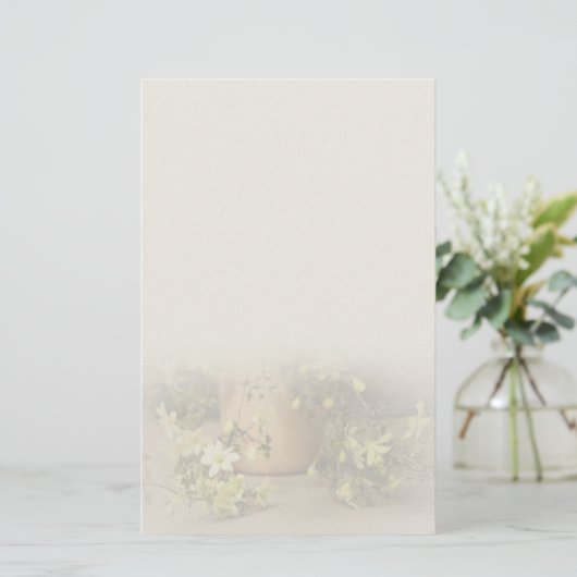 シックで上品なクレマチス・ペトリエイの便箋 BRIEFPAPIER (Staand voorkant)