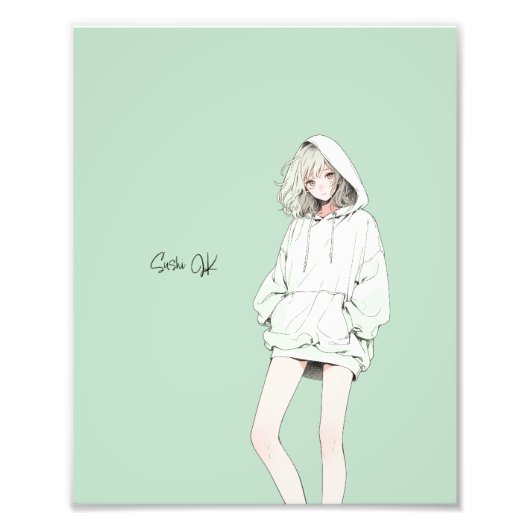 【シンプルイラスト】寿司娘ポスター Poster GenerativeAI (Voorkant)