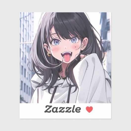 シール｜あっかんベーJK｜寿司娘 GenerativeAI Sticker (Vel)