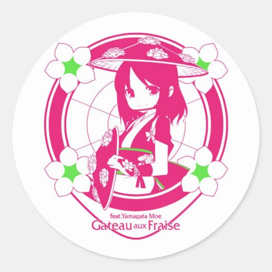 シール☆Moe_hanagasa01 Ronde Sticker (Voorkant)