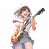 シール seal|ギターJK02 寿司娘 GenerativeAI Sticker (Voorkant)