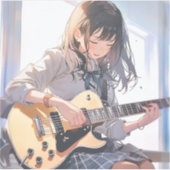 シール Seal|ギターJK 寿司娘 GenerativeAI Sticker (Voorkant)