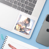 シール Seal|ギターJK 寿司娘 GenerativeAI Sticker (Laptop met iPhone)