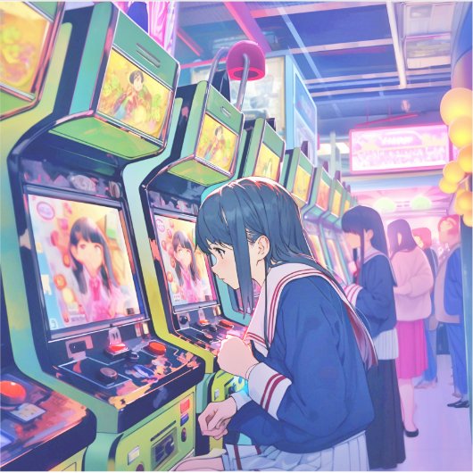 シール Seal|ゲーセンJK 寿司娘 GenerativeAI Sticker (Voorkant)