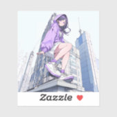 シール Seal|パープルJK Purple |寿司娘 GenerativeAI Sticker (Vel)