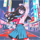 シール Seal|今日もお疲れポーズ 寿司娘 GenerativeAI Sticker (Voorkant)