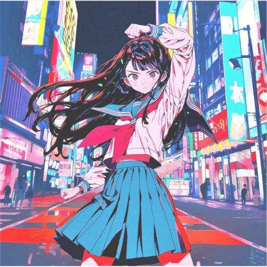 シール Seal|今日もお疲れポーズ 寿司娘 GenerativeAI Sticker (Voorkant)