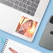 シール Seal|夕日JK 寿司娘 GenerativeAI Sticker (Laptop met iPhone)
