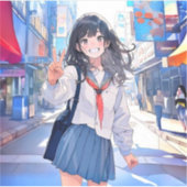 シール Seal|寄り道JK 寿司娘 GenerativeAI Sticker (Voorkant)