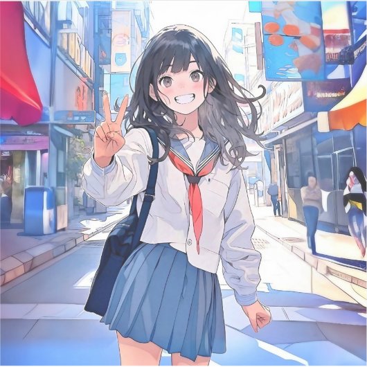 シール Seal|寄り道JK 寿司娘 GenerativeAI Sticker (Voorkant)