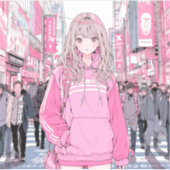 シール Seal｜Pretty Pink 寿司娘 GenerativeAI Sticker (Voorkant)