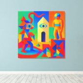 ジオメトリ脳汁とトラぺゾイド幻視 CANVAS AFDRUK (Insitu (Houten vloer))