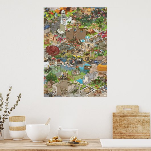 シ マ タ カ コ Iedereen slaapt Poster (Keuken)