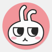 ジト目うさぎ顔シール RONDE STICKER (Voorkant)