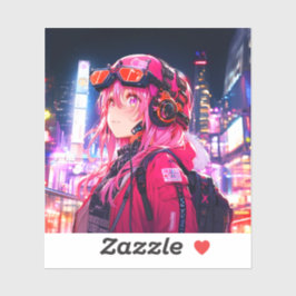 ステッカー|VACHABORG グッズ「ピンクメカニカルガールの探検」 STICKER