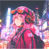 ステッカー｜VACHABORG グッズ「ピンクメカニカルガールの探検」 STICKER (Voorkant)