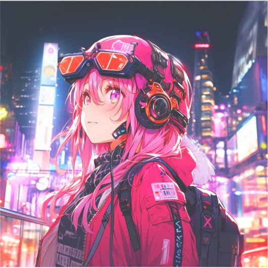 ステッカー｜VACHABORG グッズ「ピンクメカニカルガールの探検」 STICKER (Voorkant)