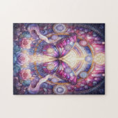 ステンドグラス風の神秘的な蝶 LEGPUZZEL (Horizontaal)