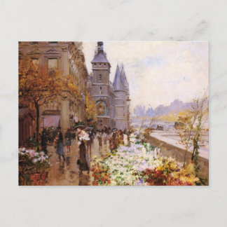 セーヌ川沿いの 花 屋ortificerend briefkaart
