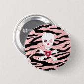 ゼブラスカル（ピンク） RONDE BUTTON 5,7 CM (Voorkant /achterkant)