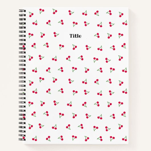 タイトル カスタム チェリー(ホワイト) ノートブック NOTITIEBOEK (Voorkant)