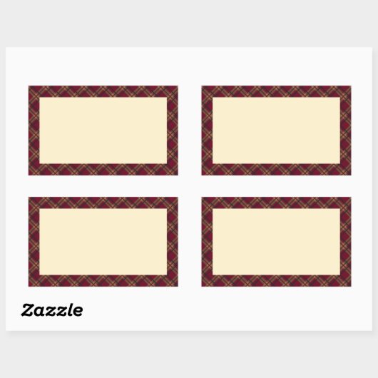 タータンチェック(ワインレッド)        RECHTHOEKIGE STICKER (Vel)