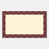 タータンチェック(ワインレッド)        RECHTHOEKIGE STICKER (Voorkant)