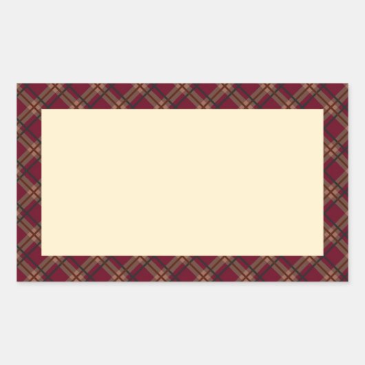 タータンチェック(ワインレッド)        RECHTHOEKIGE STICKER (Voorkant)