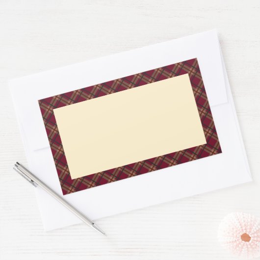 タータンチェック(ワインレッド)        RECHTHOEKIGE STICKER (Envelop)