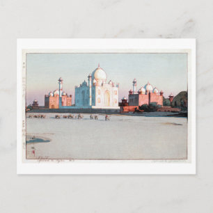 タ ー ジ・ハ ル, Taj Mahal, Agra, Hiroshi Yoshida, Woodc Briefkaart