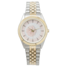 ダイヤモンド牡丹 パステルピンク 腕時計 HORLOGE