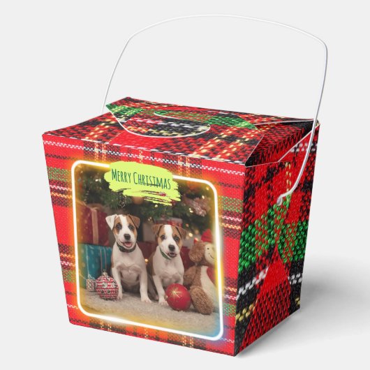 チェック柄がかわいいジャックラッセルテリアの子犬たちとクリスマス♡  BEDANKDOOSJES (Voorkant)