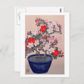 ツ ツ 盆 栽, 小の Bonsai Azalea Koson, Ukiyo-e Briefkaart (Voorkant / Achterkant)