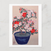 ツ ツ 盆 栽, 小の Bonsai Azalea Koson, Ukiyo-e Briefkaart (Voorkant)