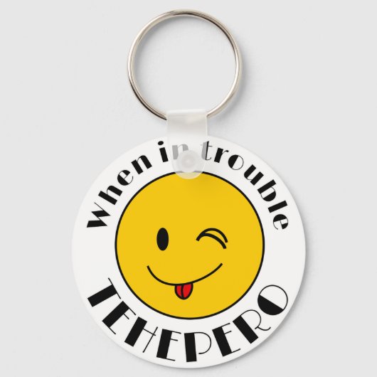 テヘペロちゃんマーク(L)   キーホルダー SLEUTELHANGER (Voorkant)