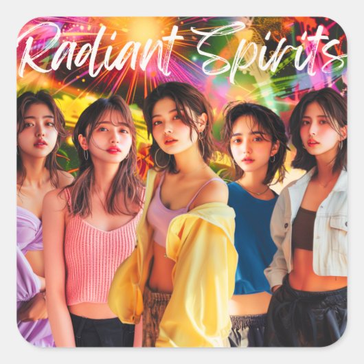 デジタルヒューマンアイドル「Radiant Dreams」　配信記念シール スクエアシール Vierkante Sticker (Voorkant)