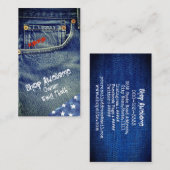 デニム　デザインのオシャレでカッコいい VISITEKAARTJE (Voorkant / Achterkant)