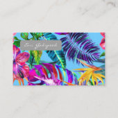トロピカルなデザイン 水色のオシャレなカード VISITEKAARTJE (Voorkant)
