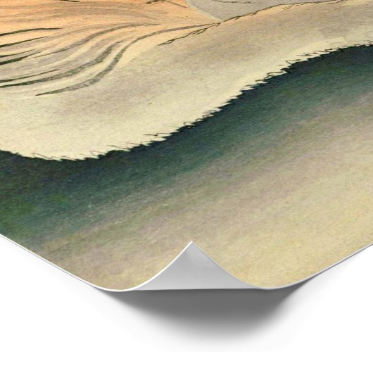 ト ラ, 小 古 邨 Tiger, Ohara Koson, Ukiyo-e Poster (Hoek)