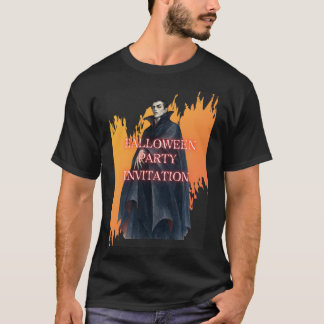 ドラキュラ伯爵のハロウィンパーティー招待 T-SHIRT