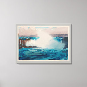 ナ イ ラ 瀑 布, Niagara Herfsten, Hiroshi Yoshida, Wood Canvas Afdruk